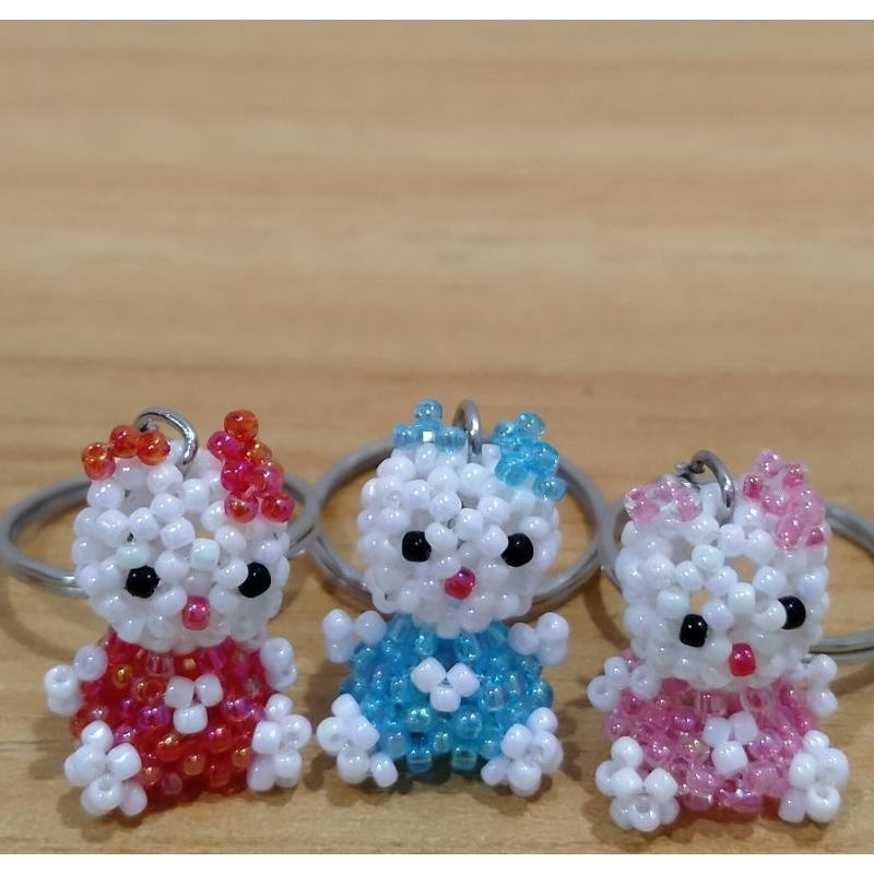 gantungan kunci manik pasir model hello kitty/gantungan tas/pajangan/souvenir/hadiah