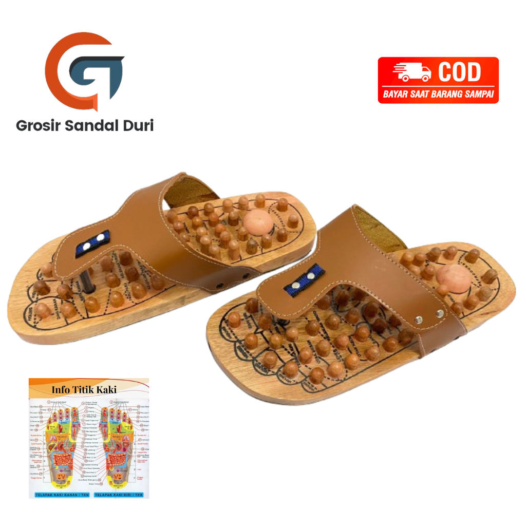Sandal Jepit Kayu Kesehatan Rematik Sendal Refleksi Sandals Duri Pijatan Terapi Reumatik