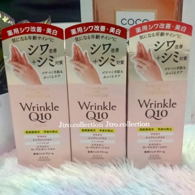 (ORIGINAL JAPAN) KOSE COENRICH PREMIUM MEDICATED Q10 WHITE WRINKLE CARE HAND CREAM, EKSTRAK ROYAL JE