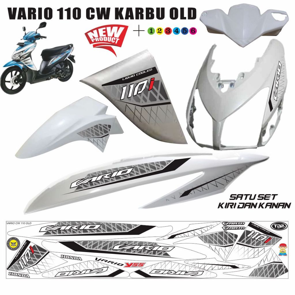 STRIPING MOTOR HONDA  VARIO 110 KARBU VARIASI STIKER VARIO CW 110 CARBU/  VARIO OLD 110