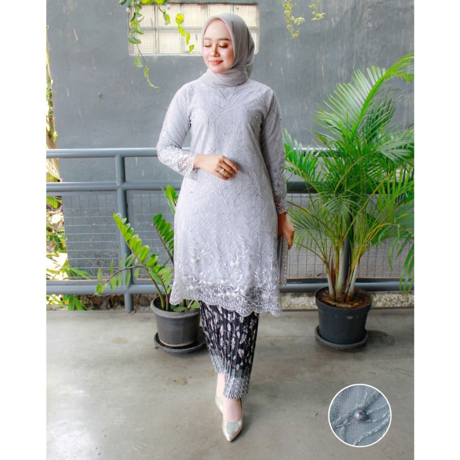 PROMO BISA COD TERBARU-SET KEBAYA TUNIK TILLE TERBARU / TUNIK TILLE AMORA / KEBAYA PESTA / KEBAYA KE