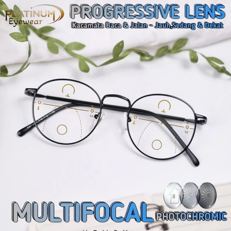 Kacamata Progresif Photochromic Pria/Wanita | Kacamata Baca dan Jalan | Kacamata Baca plus kacamata 
