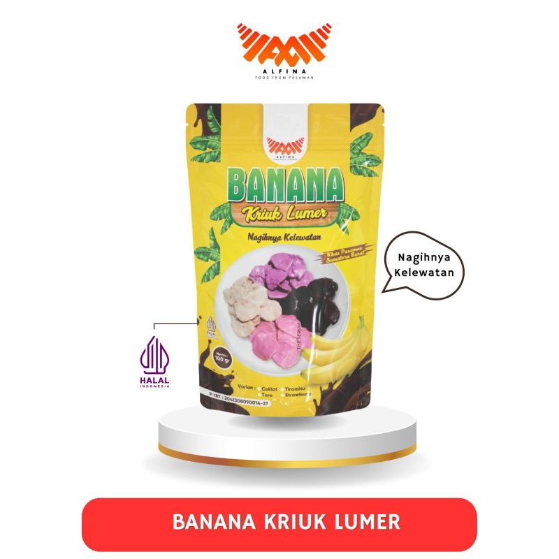 

banana kriuk lumer /kripik pisang lumer/cemilan keripik pisang nagihnya kelewatan terdapat 5 variasi Rasa