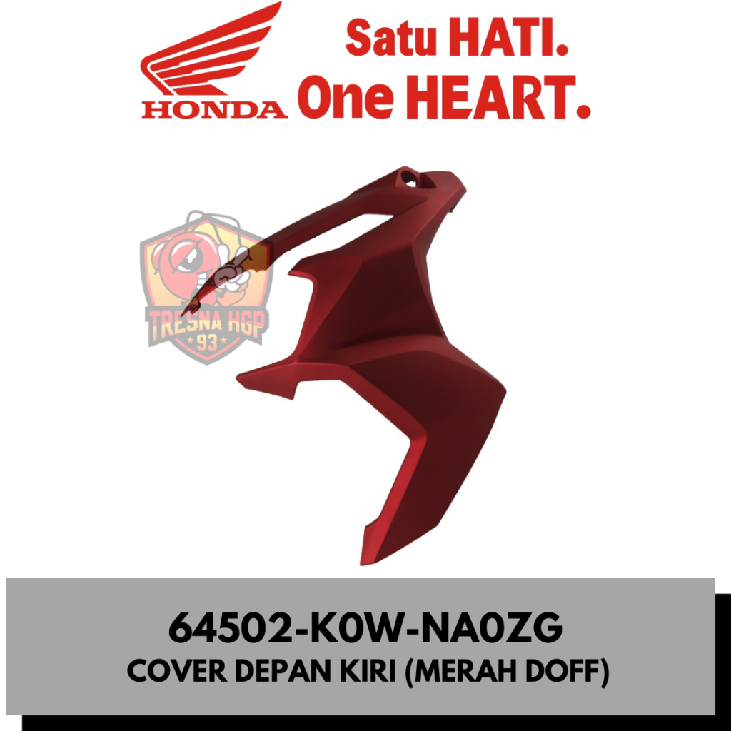 64502-K0W-NA0ZG COVER DEPAN KIRI (MERAH DOFF) ADV 160 ORIGINAL | COVER L FRONT SIDE 64502K0WNA0ZG