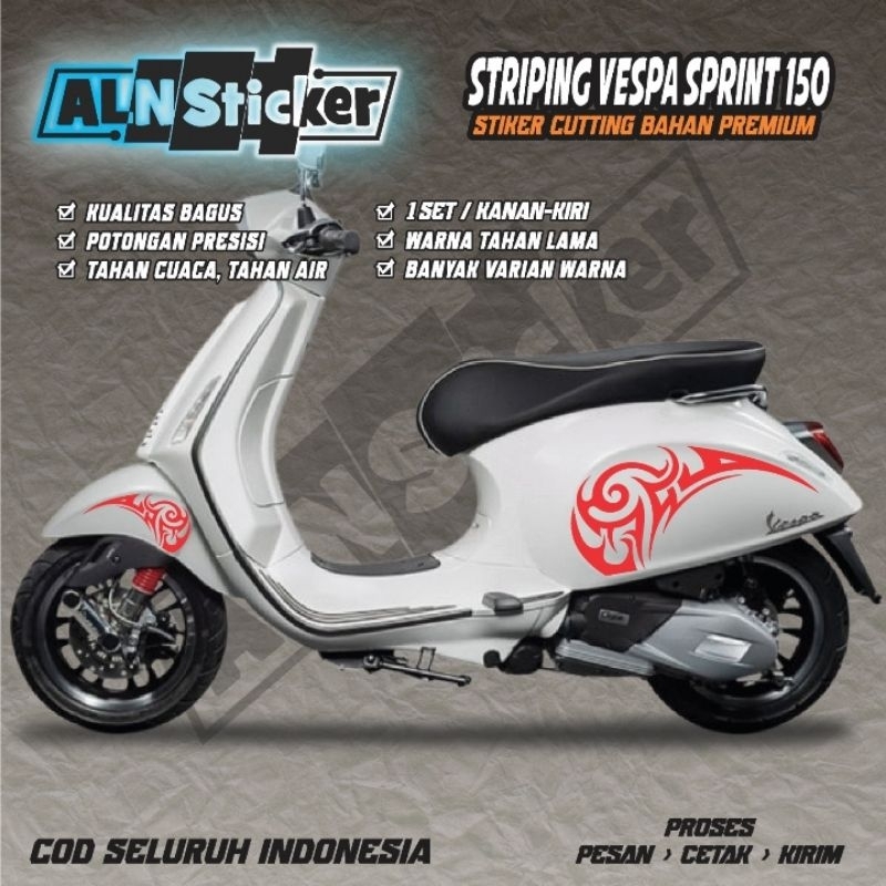 stiker cutting untuk vespa sprint 150 / striping vespa sprint keren termurah