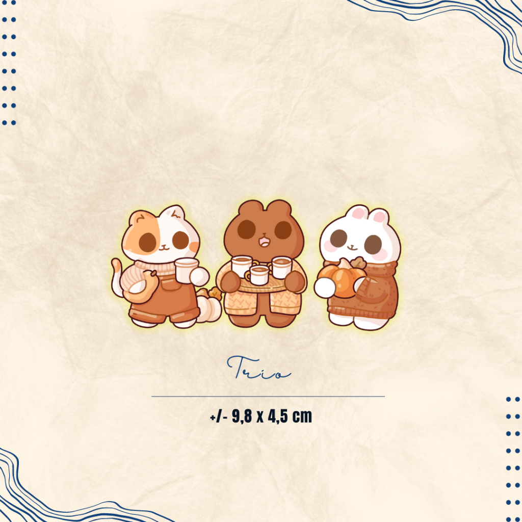 

Trio Sticker Aesthetic Pumpkin Autumn Collection