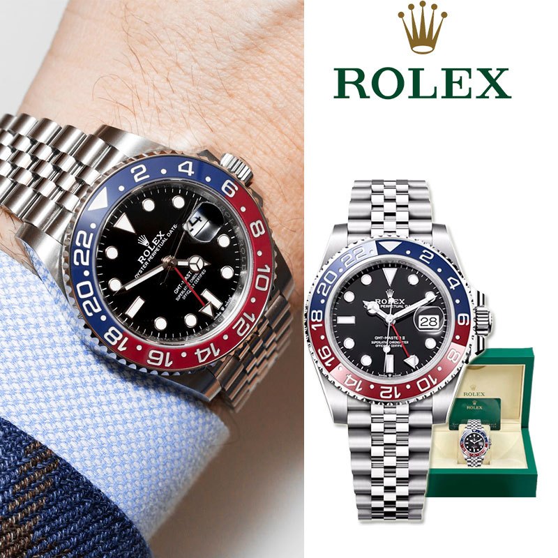 【Rolex】100% original rolex watch GMT-Master II 2 Jam Tangan Rolex pria m126710blro-0001 Automatic 41