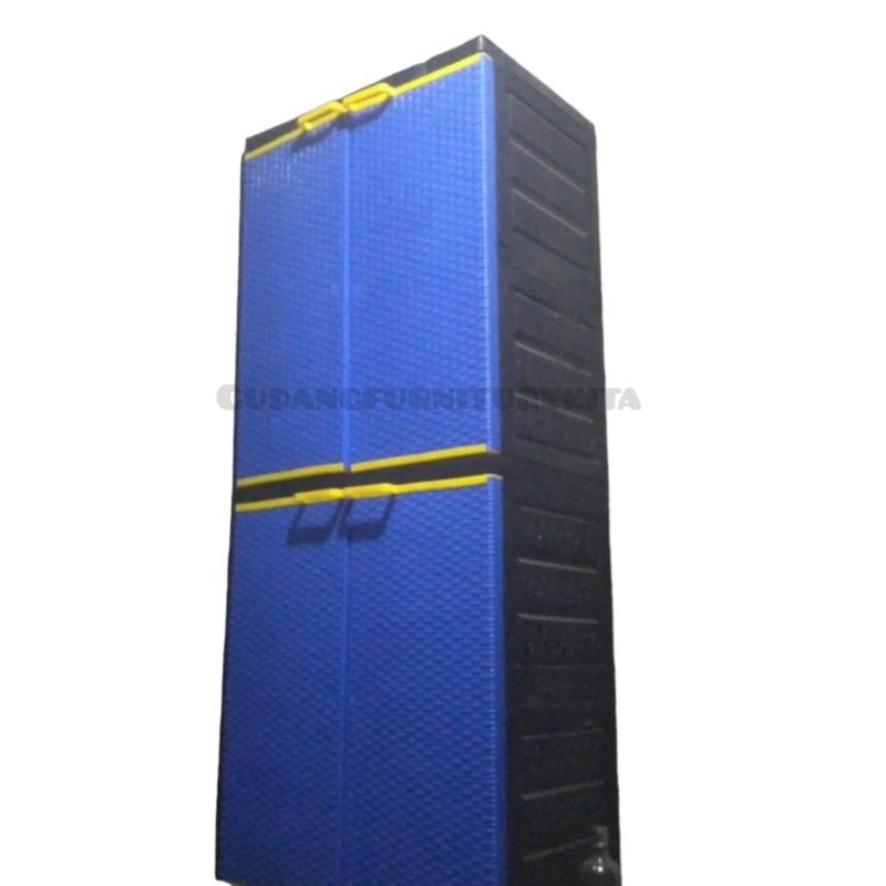 GUDANGFURNITUREKITA lemari plastik 2 susun 4 pintu besar / lemari pakaian plastik
