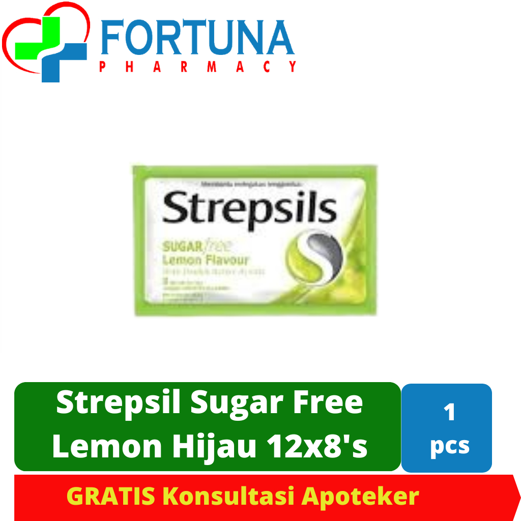 

Strepsil Sugar Free Lemon Hijau 12x8's