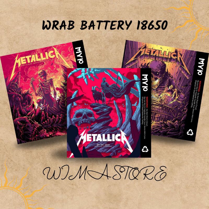 

Stiker Wrap Baterai 18650 Motif Metallica Untuk Melindungi Baterai