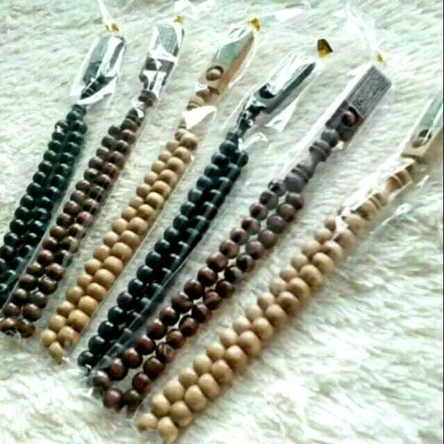 (100 pcs) TASBIH KAYU PACKING PLASTIK | Souvenir Pernikahan | Grosir Souvenir Murah