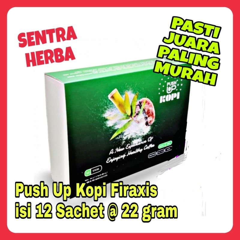 

PUSH UP KOPI Firaxis AiiVision, 1 box isi 12 sachet @22 gram. Kopi herbal sehat dengan rasa dan aroma kopi nikmat