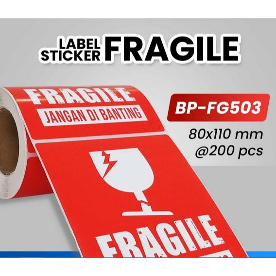 

Label Stiker Fragile Jangan dibanting 80x110 BLUEPRINT FG503 isi 200