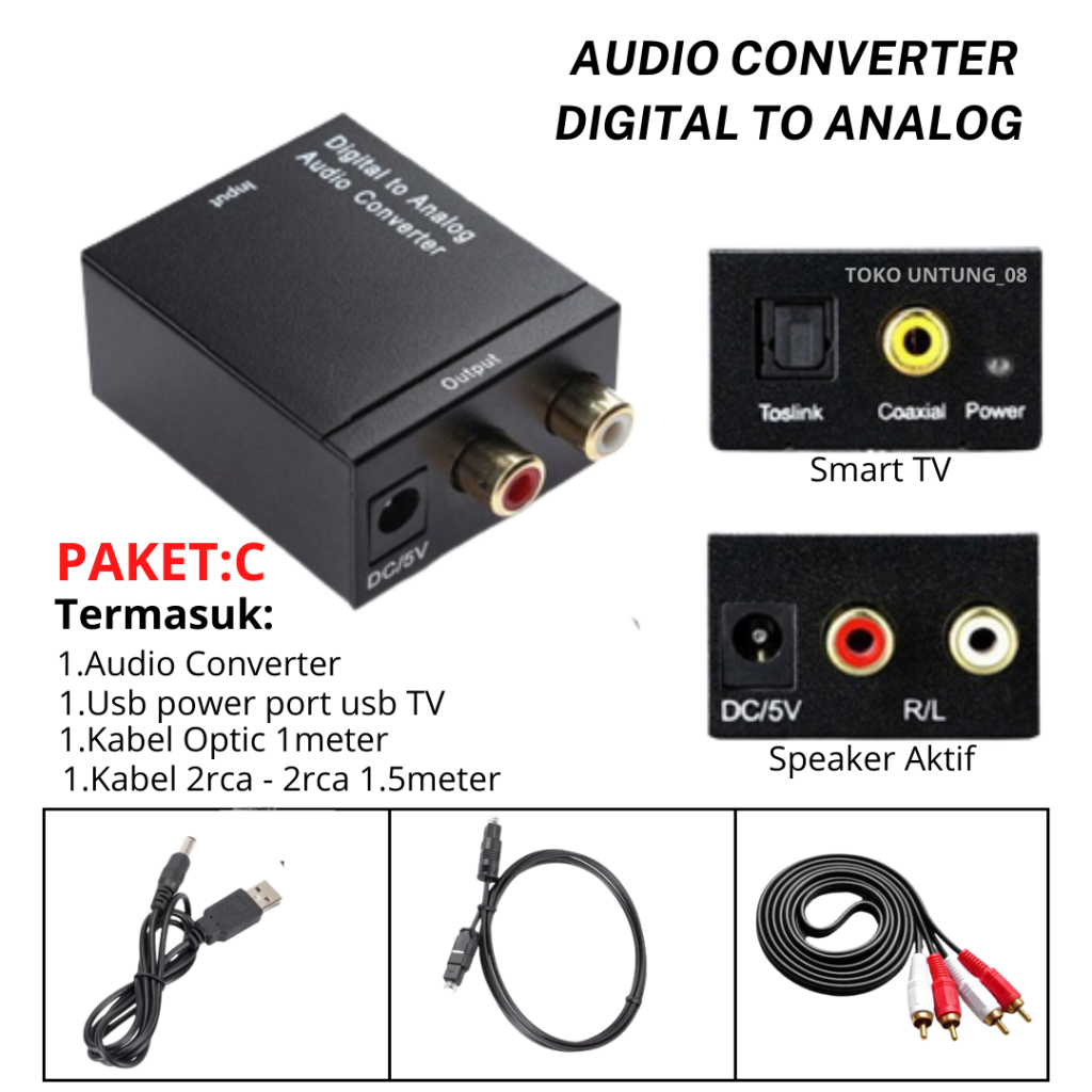 Audio Converter Digital to Analog Smart TV