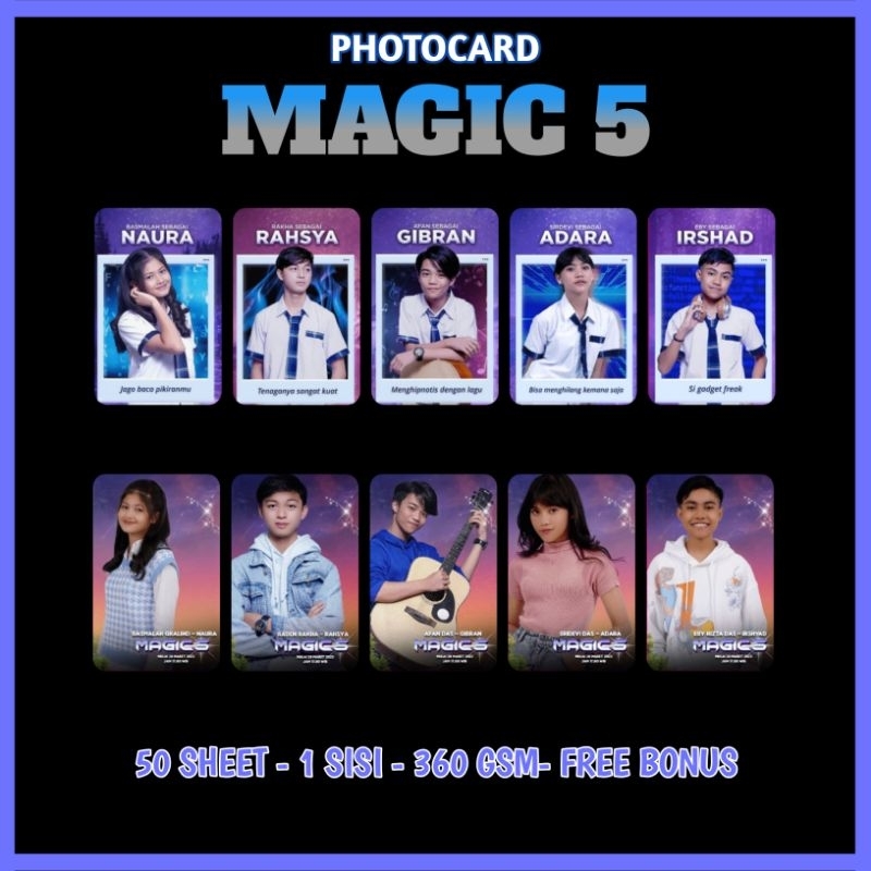 Photocard Magic 5 Tebal Free Bonus.