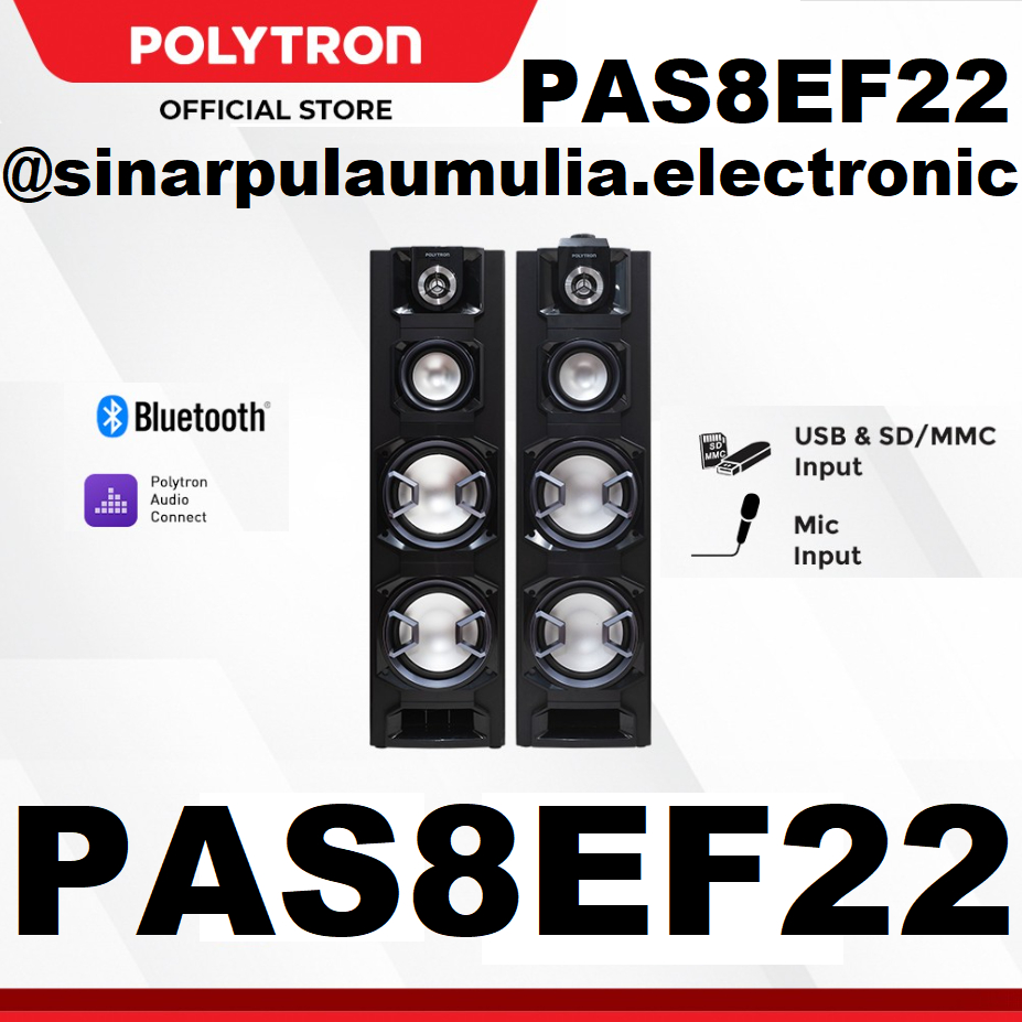 Polytron Speaker Aktif USB Bluetooth - PAS 8EF22 / PAS8EF22 / PAS 8 EF 22 / PAS8 EF22 / PAS 8EF 22