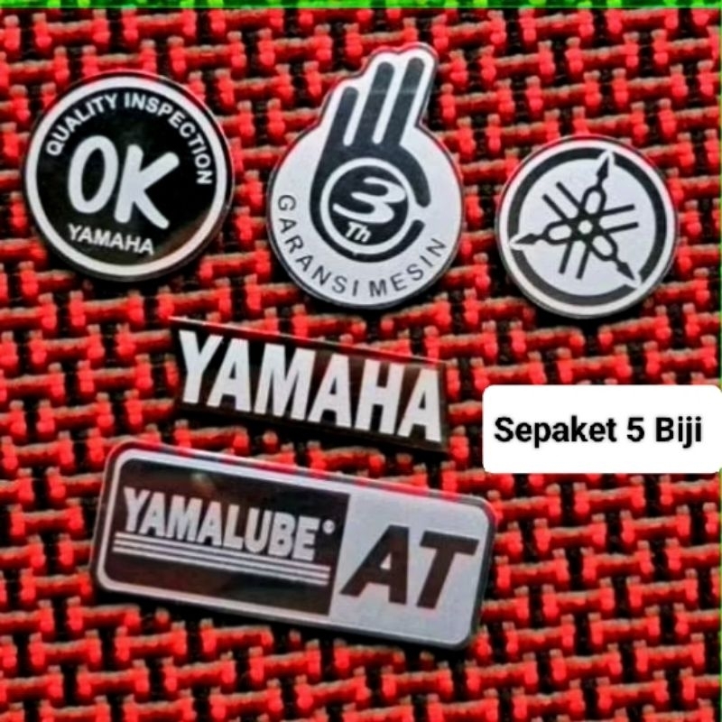 Emblem Yamaha Ok Garansi Yamalube At STAINLESS Mio Smile Mio Sporty Mio