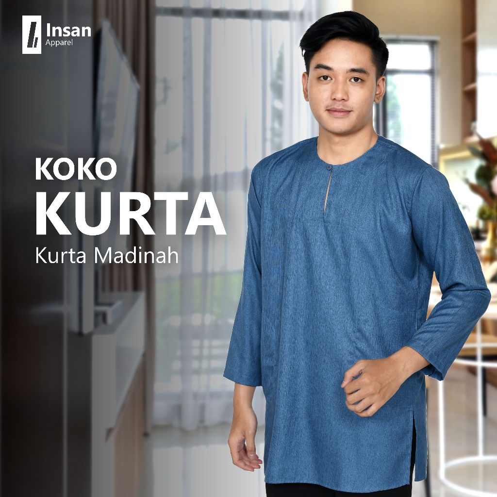 Baju Koko Pria Dewasa Kurta Pakistan Katun Madinah Lengan Panjang