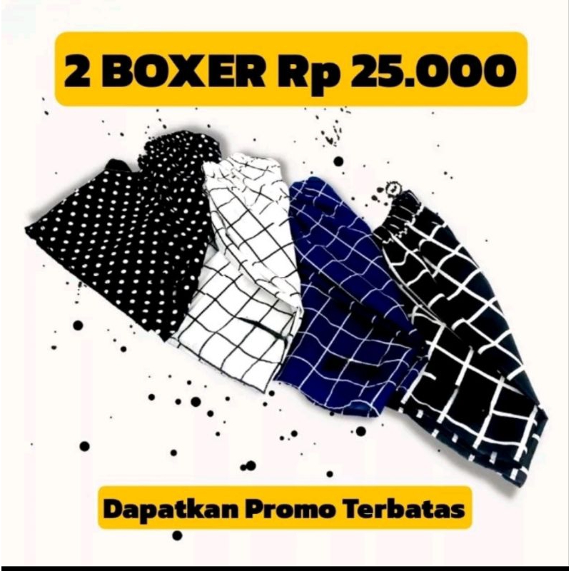 [PROMO 2 PCS] Boxer kotak  motif premium celana Pendek Murah Bokser harian Unisex Pria Dan wanita ce