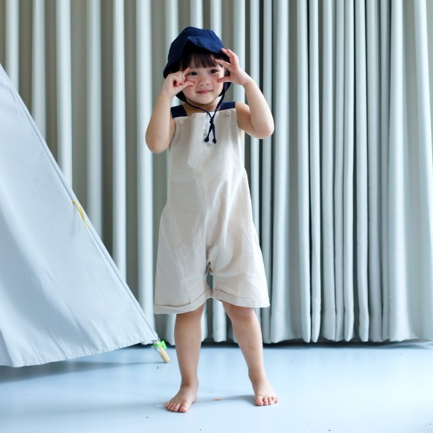 Zoo Bishou Pazu Summer Overalls Nude Navy