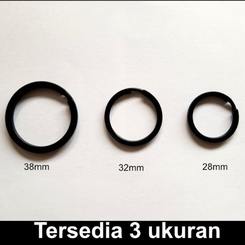 

Ring O Hitam stainless Bulat Gepeng Gantungan Kunci Souvenir berbagai ukuran