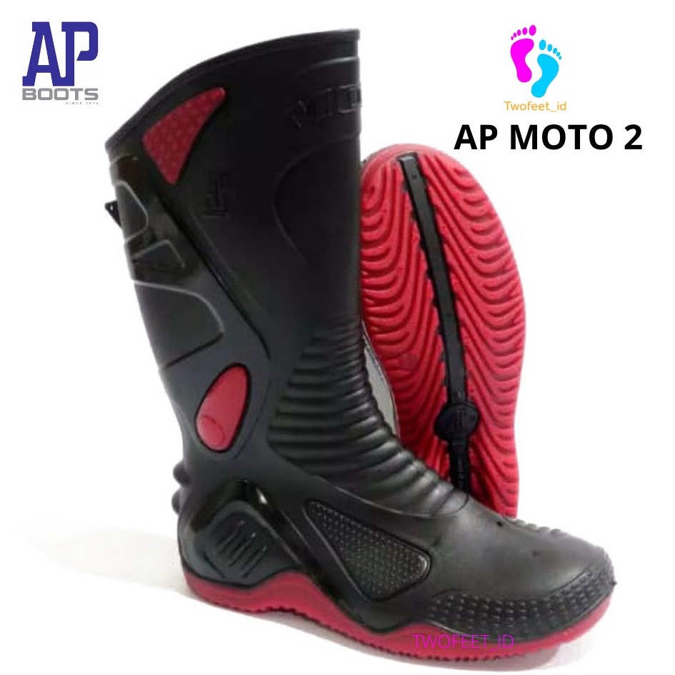 Terbaru AP MOTO 2  SEPATU AP BOOTS MOTO 2  AP BOOTS MOTO 2 BLACK RED 3845  SEPATU BOOT SEPATU BIKERS