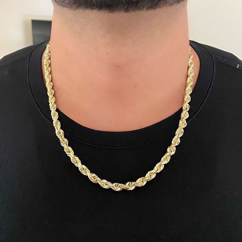 Kalung Titanium Tambang 2mm Original Pria Wanita Anti Karat Anti Luntur Stainless Steel