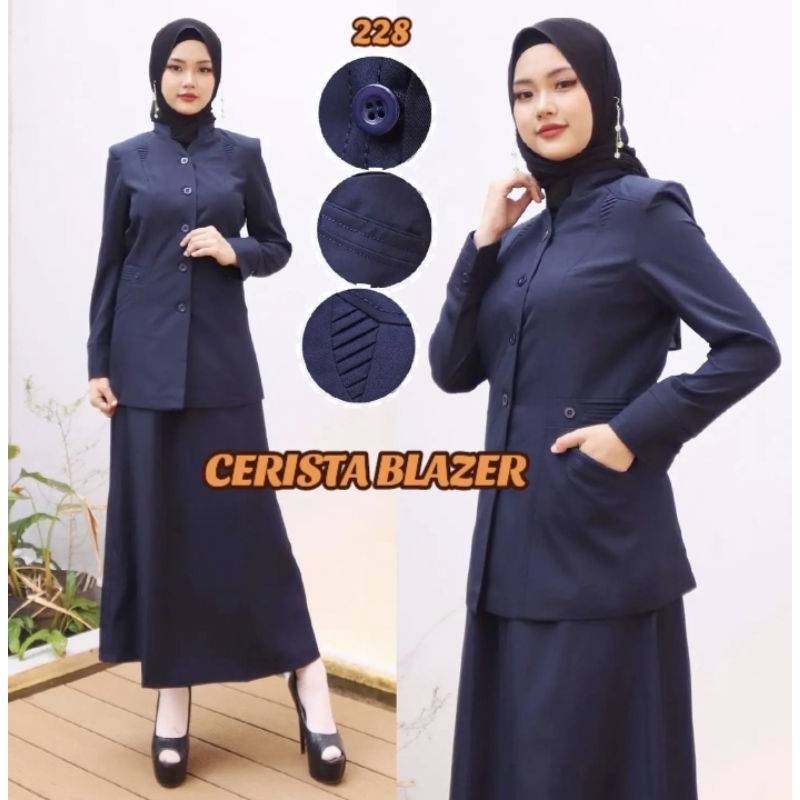 Seragam Biru Dongker Guru rok A /Setelan blazer PDH Wanita Biru Dongker | Seragam Pns Dongker