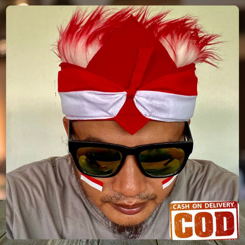 Udeng merah putih dewasa premium udeng Sunda