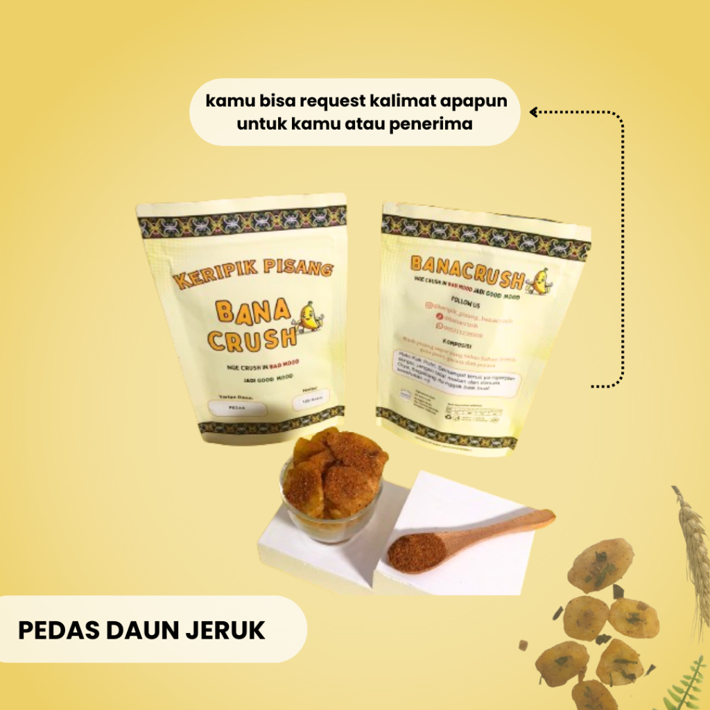 

Keripik Pisang Pedas Daun Jeruk 80 gram