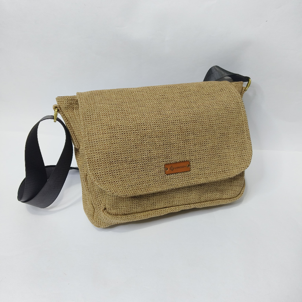 UWAISGEN Tas Selempang Pria Wanita Goni Tas Kerja Pedro Slingbag Etnik Bali Handmade