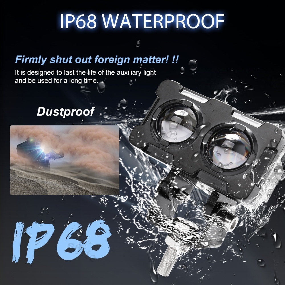 Lampu Tembak SQL 2 Mata LED Laser Gun Lampu Sorot Motor LED Lampu Tembak Sorot LED Laser 2 Mata/Lamp