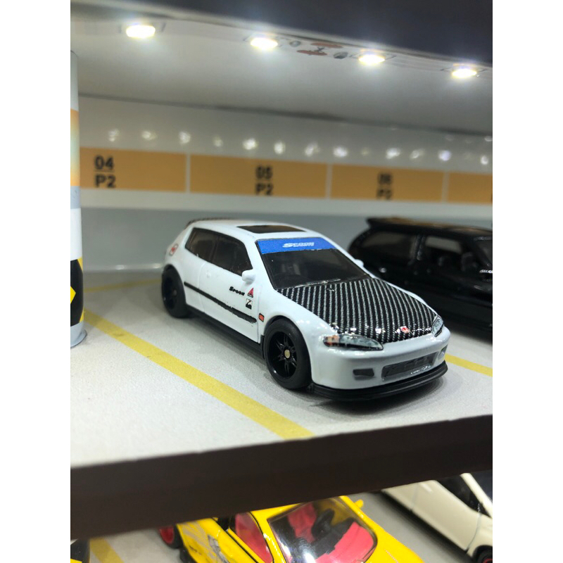 hotwheels civic EG white costum spoon