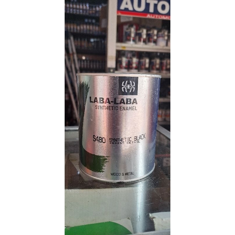 Laba Laba Cat synthetic Hitam Gloss, cat minyak 1 liter
