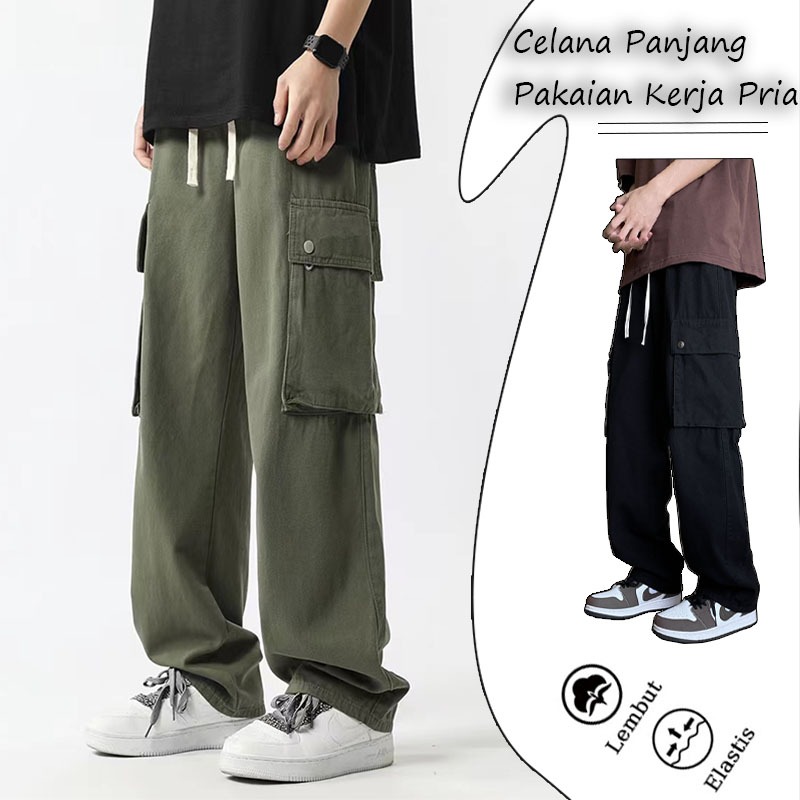 Celana cargo panjang pria celana cargo korean style celana olahraga pria celana joger celana cargo g