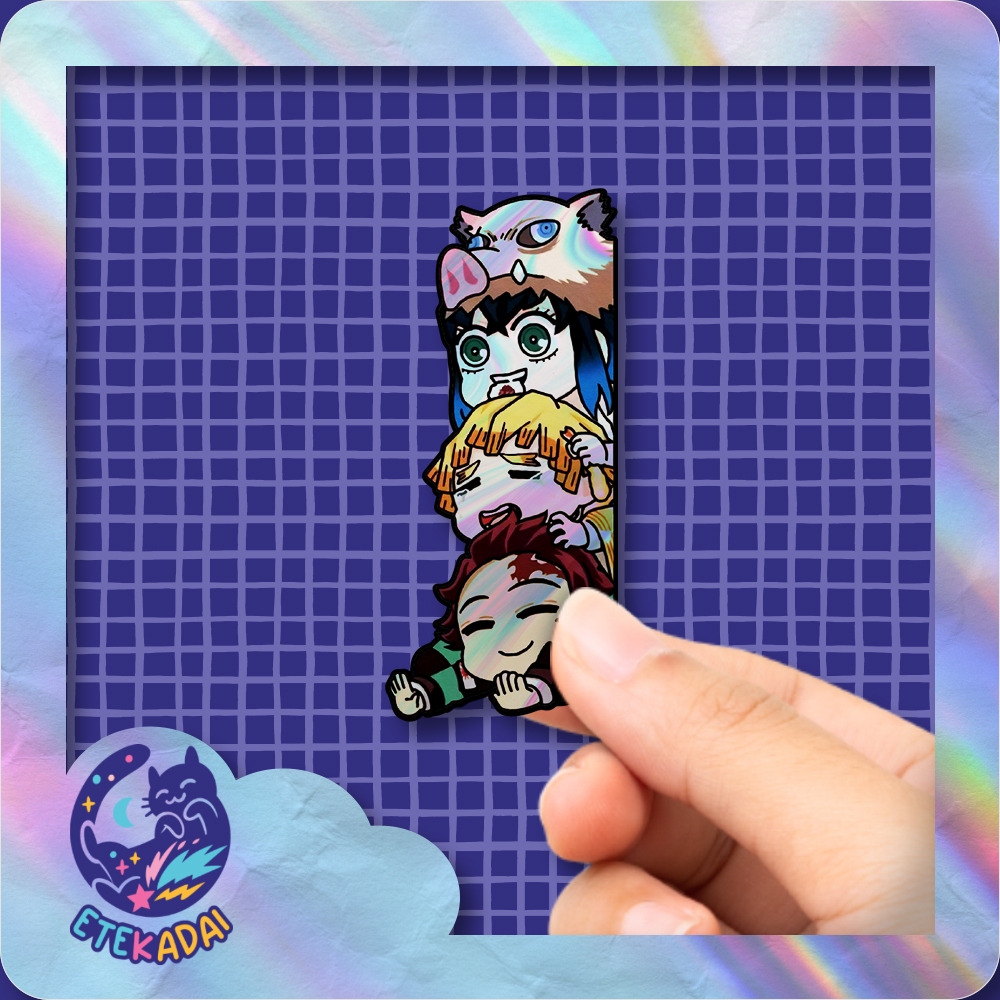 

Stiker Hologram Anime Demon Slayer Cute V1