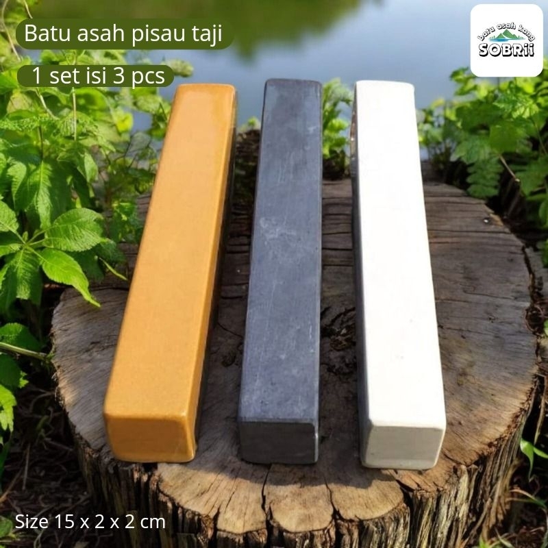 Batu Asahan Pengasah Asah Pisau Taji Gunting 1 Set Isi 3