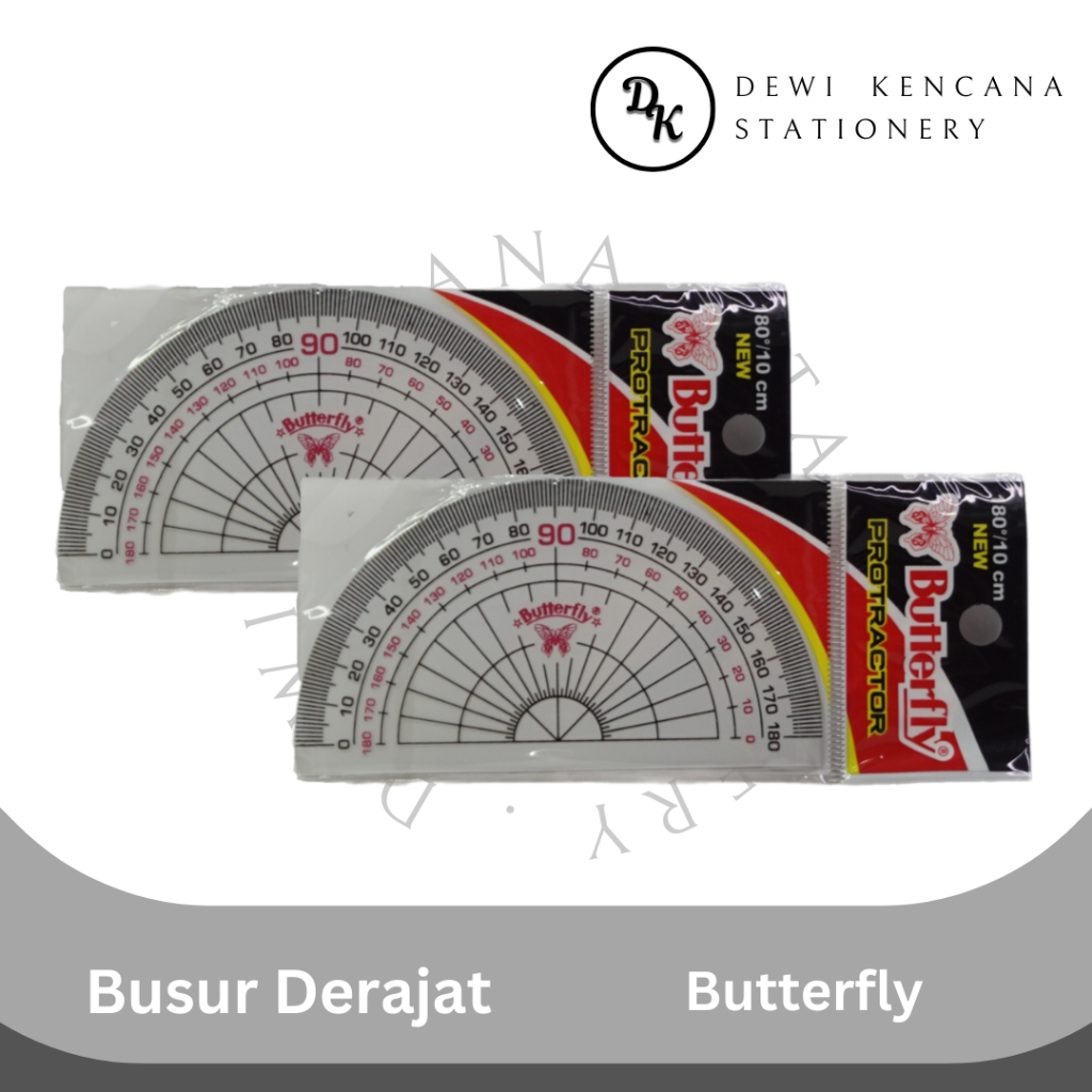 

Busur Derajat Plastik Butterfly/Penggaris Busur Derajat Butterfly