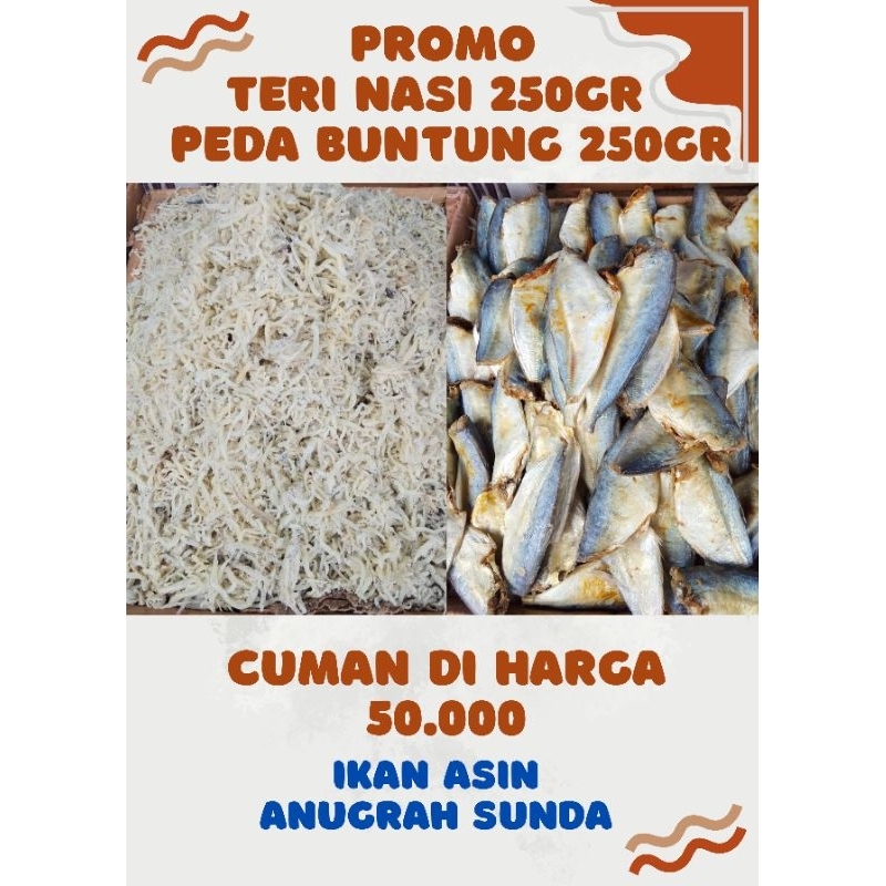 

Teri Nasi 250 gr + Peda Buntung 250 gr mantul premium dua kenikmatan cuman 50.000.an aja kualitas premium harga ekonomis