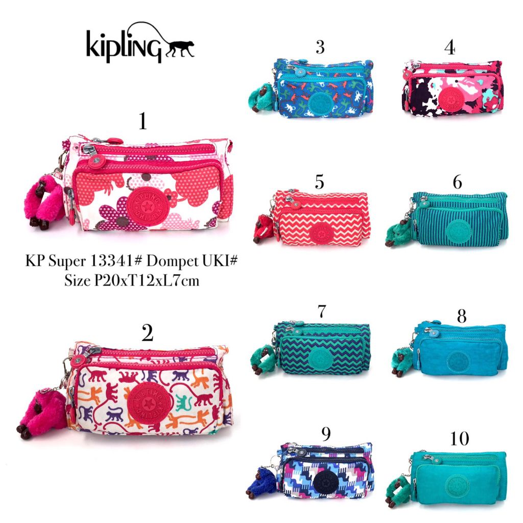 Dompet Kipling UKI KP 13341 koin Uang Hp Kartu Super Wanita Cewek Perempuan Pouch HP Banyak Ruang