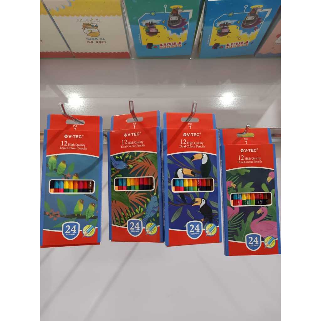 

V-tec Dual Colour Pencils PW 21224 - 24 Warna - Pensil warna