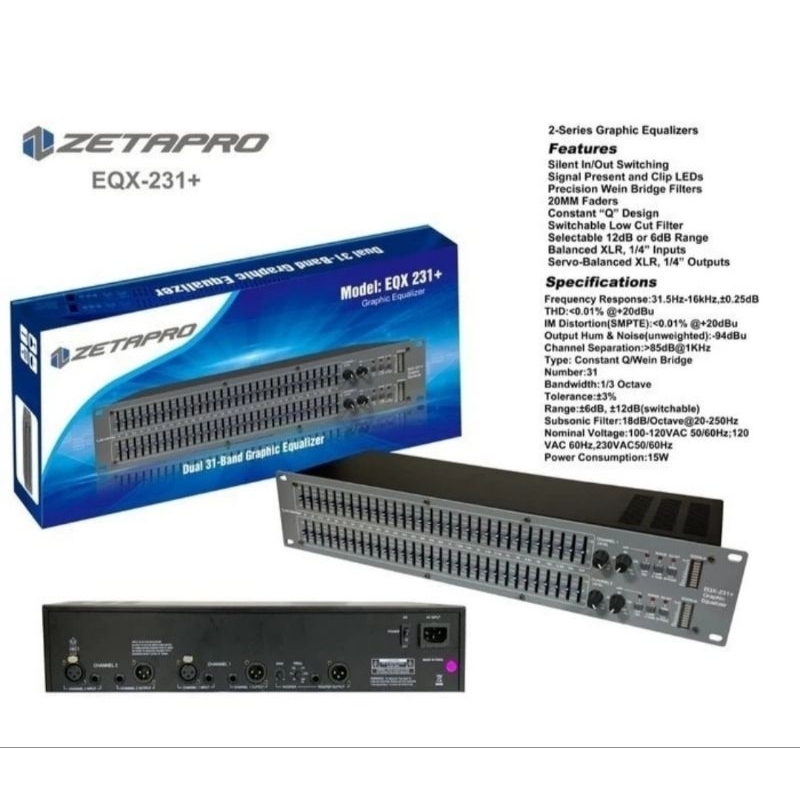 ZETAPRO EQX 231/ZETAPRO EQX 231 PLUS SUBWOOFER/EQUALIZER/EQUALISER ORIGINAL