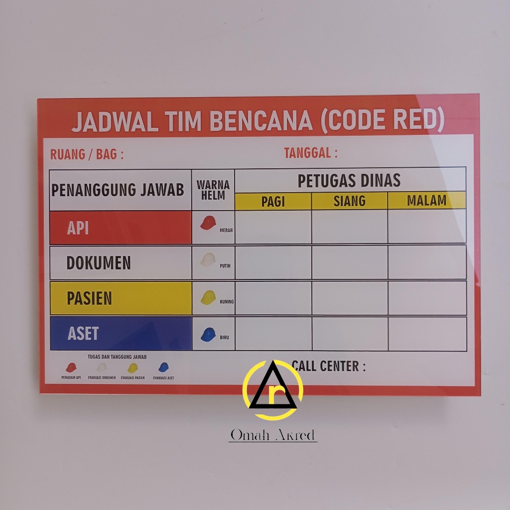 Akrilik Code Red Jadwal Tim Bencana • Akrilik Code Red