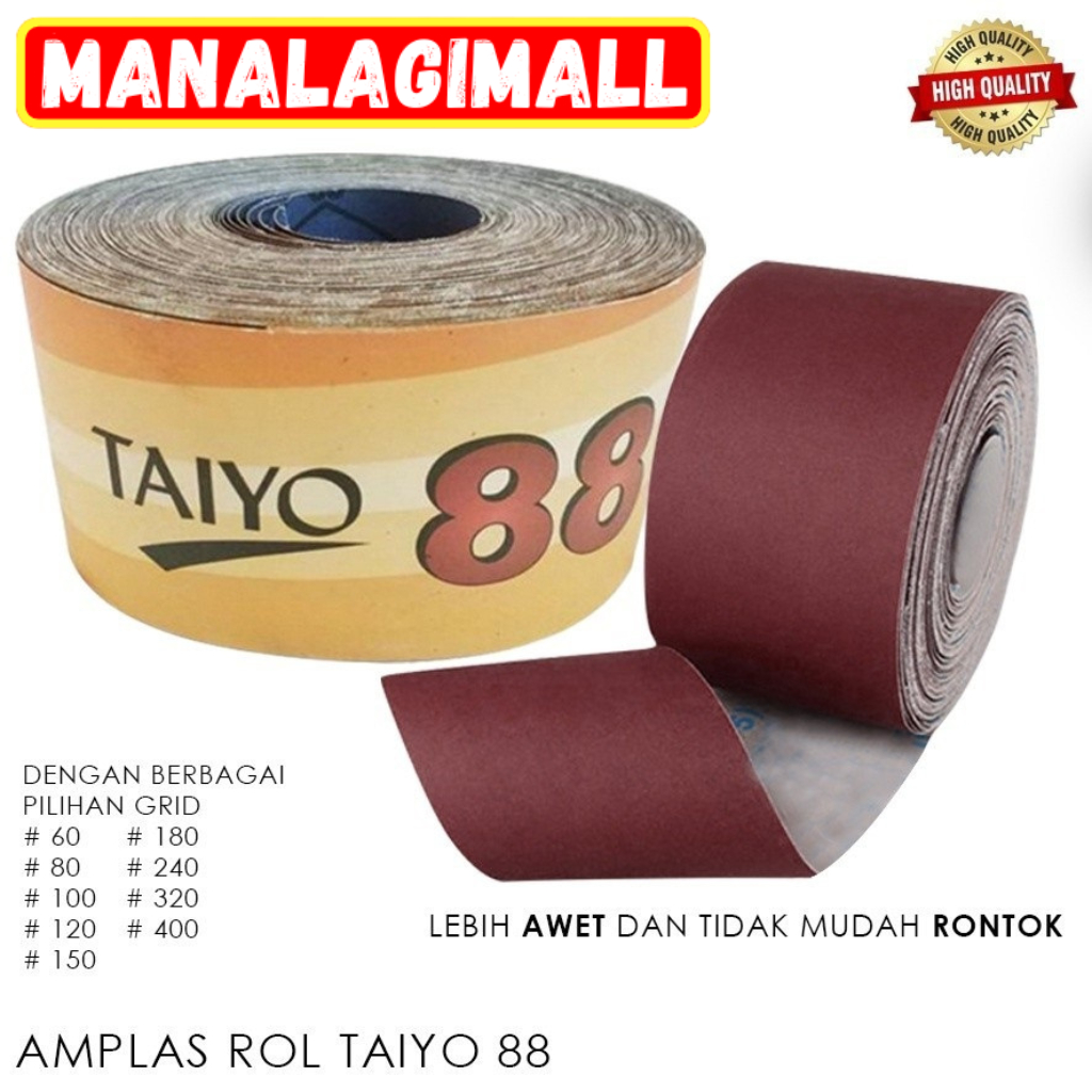 1 M mtr meter Amplas Meteran Roll Kayu Tembok Ampelas Rol Grit 60 80 100 120 150 180 240 320 400