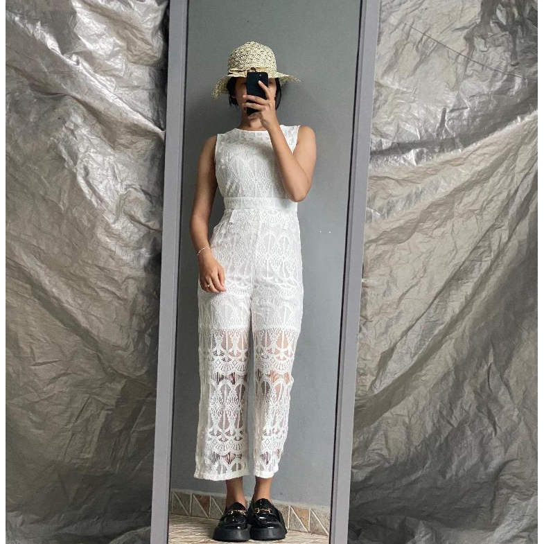 Preloved Jumpsuit PL JP Overall Brukat cantik murah