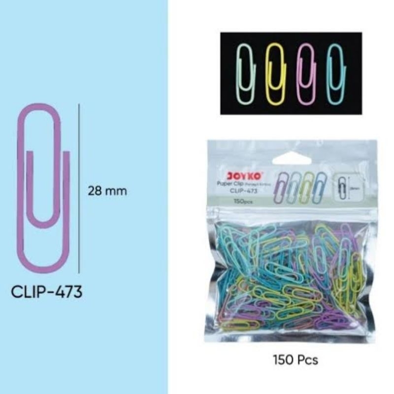 

[1 PACK] PAPER CLIP 473 JOYKO / PENJEPIT KERTAS CLIP-473 JOYKO PASTEL COLOR