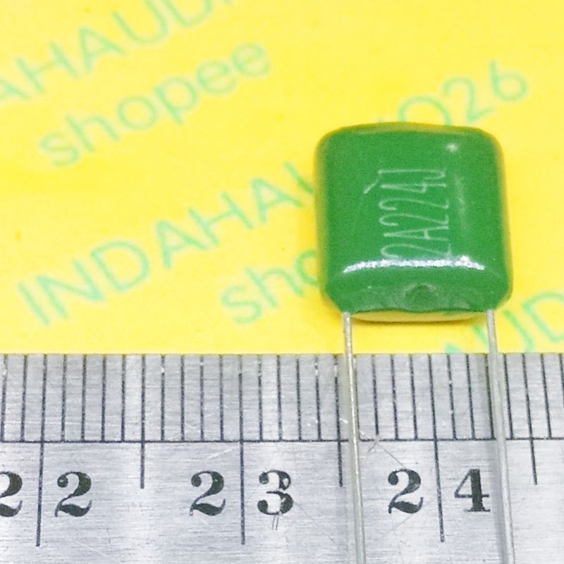 224 100v 8mm 2A224J milar hijau 220n 220nf mylar kapasitor 224j 2a224j