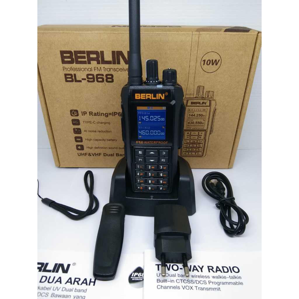 HT berlin BL-968 daul band vhf uhf 10 Watt waterproof radio bl898 10 watt tahan air murah 10 WATT