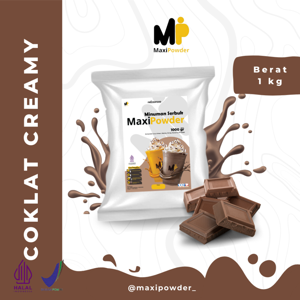 

Bubuk Minuman Rasa Coklat Creamy 1kg / Minuman Kekinian Coklat Creamy Termurah / MaxiPowderr