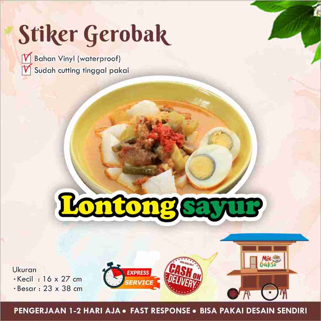

STIKER KACA GEROBAK VINYL LONTONG SAYUR